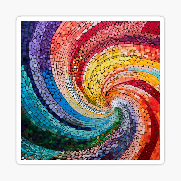 Item preview, Mosaic art Rainbow colors mosaic Spiral mosaic Barcelona Gaudi trencadis inspired designed and sold by LolioGifts.