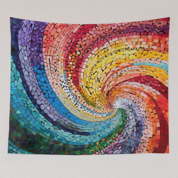 Item preview, Mosaic art Rainbow colors mosaic Spiral mosaic Barcelona Gaudi trencadis inspired designed and sold by LolioGifts.