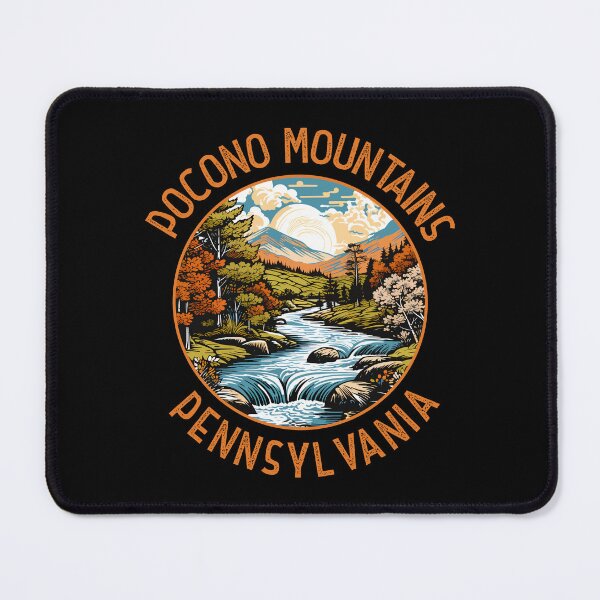 Item preview, Pocono Mountains Pennsylvania Sunset Retro Distressed Circle designed and sold by KrisSidDesigns.