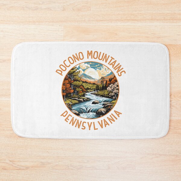 Item preview, Pocono Mountains Pennsylvania Sunset Retro Distressed Circle designed and sold by KrisSidDesigns.
