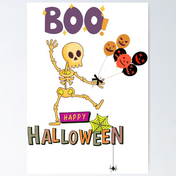 Item preview, Skeletons Orange and Jack-o'-Lantern Balloons - Spooktacular Halloween Delight! designed and sold by ara-designs.