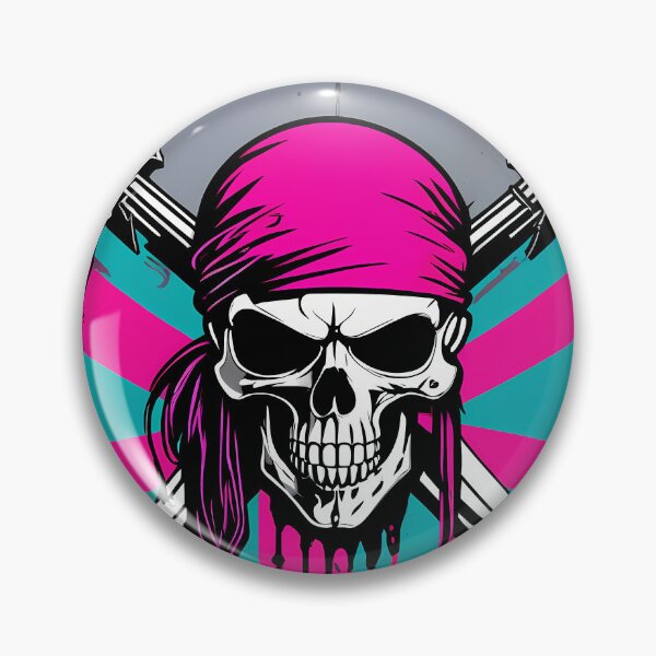 Item preview, Pirate flag neon colors designed and sold by TaevasDesign.