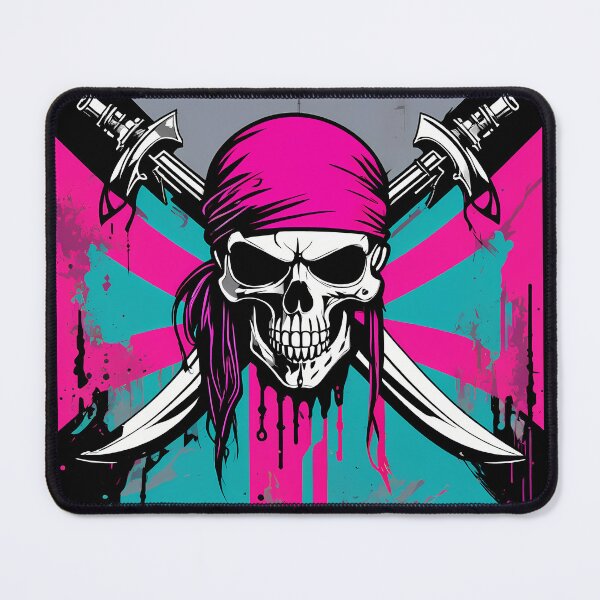 Item preview, Pirate flag neon colors designed and sold by TaevasDesign.
