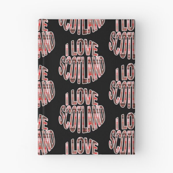 Item preview, I LOVE SCOTLAND Red, Black and White Tartan Colour Typography Design designed and sold by MacPean.