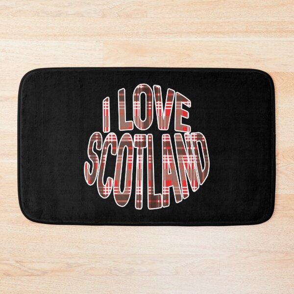 Item preview, I LOVE SCOTLAND Red, Black and White Tartan Colour Typography Design designed and sold by MacPean.