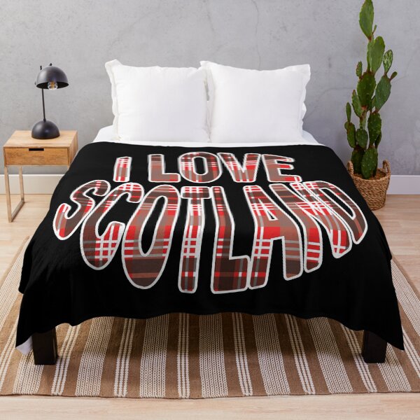 Item preview, I LOVE SCOTLAND Red, Black and White Tartan Colour Typography Design designed and sold by MacPean.