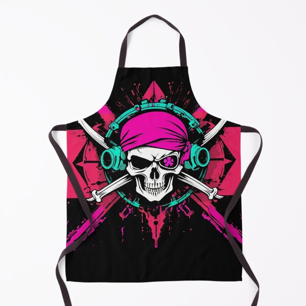 Item preview, Cyberpunk pirate flag neon colors designed and sold by TaevasDesign.
