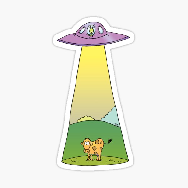 cow abduction Sticker