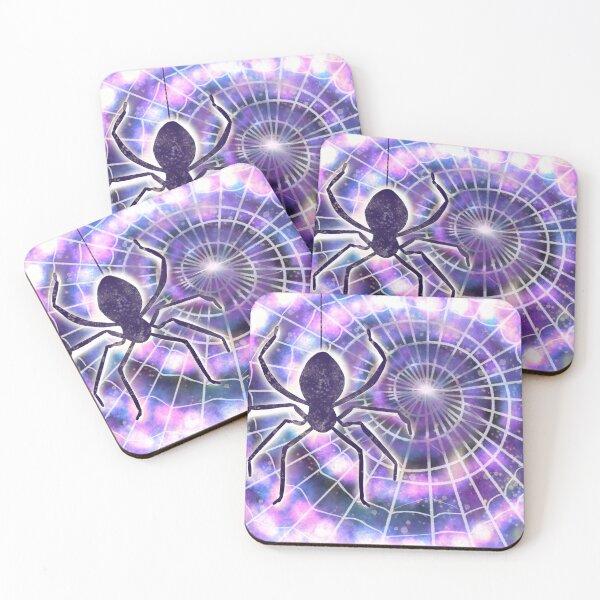Item preview, Cosmic Spider Web: Hypnotic Neon Nebula Art designed and sold by Wolshebnaja.