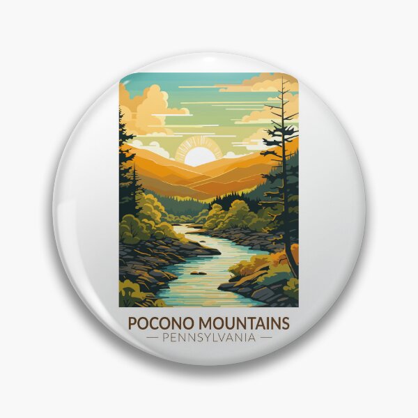 Item preview, Pocono Mountains Pennsylvania Travel Art Vintage designed and sold by KrisSidDesigns.