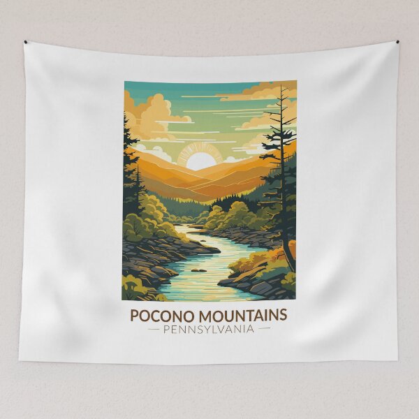 Item preview, Pocono Mountains Pennsylvania Travel Art Vintage designed and sold by KrisSidDesigns.
