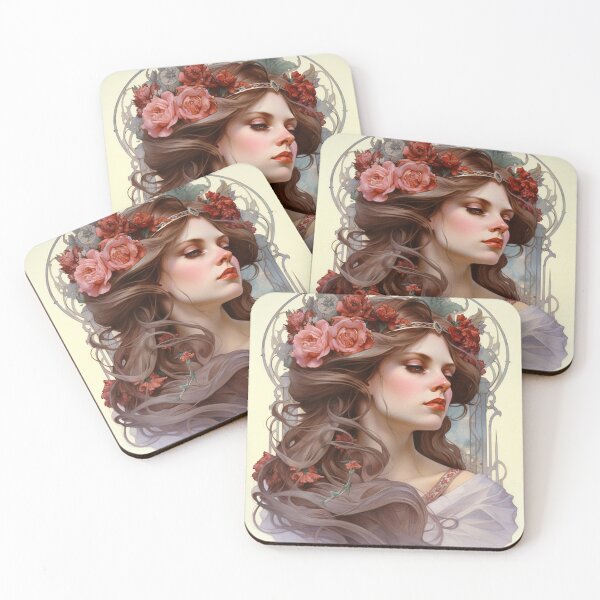 Item preview, Roman Woman Art Nouveau Style designed and sold by ArtNouveauChic.