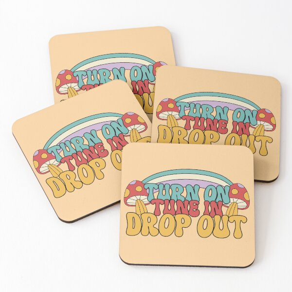 Item preview, Turn On Tune In Drop Out Retro Mushroom Text designed and sold by Mystikos Art.