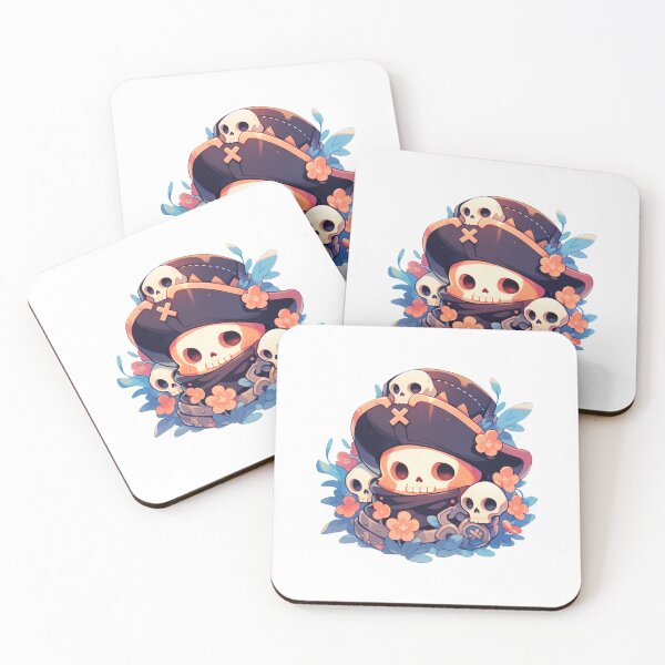 Item preview, Cute Kawaii Halloween Skull Pirate Adventures Skulls and Jolly Rogers designed and sold by CozyKawaiiArt.
