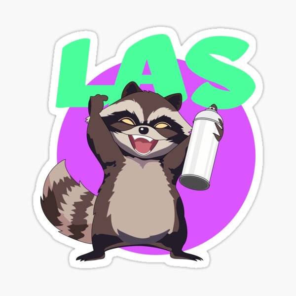 Raccoon doing Street Art Graffiti - Loco Animal Squad Sticker