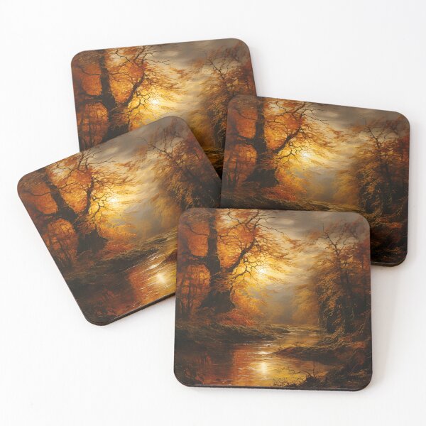 Item preview, Sunrise, or sunset, in a forest drawn by an impressionist designed and sold by PetroliniVideo.