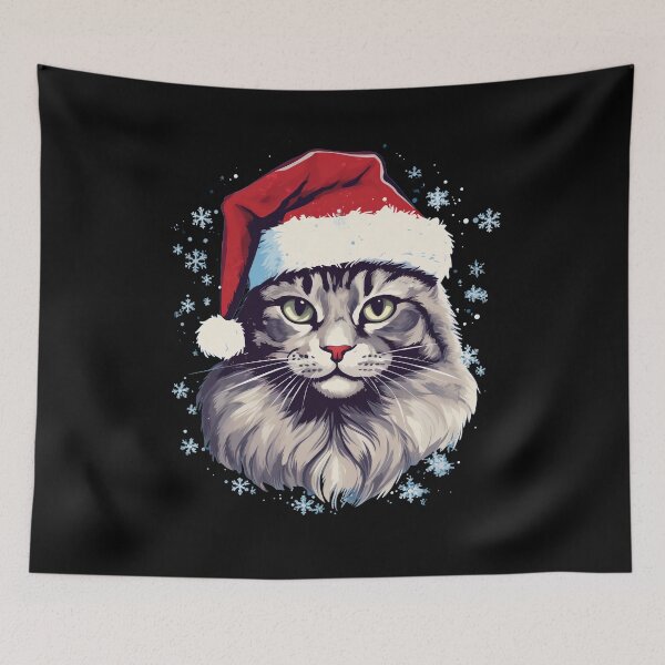 Aperçu de l'œuvre Conception de Noël drôle Kitty Meow créée et vendue par AMONGIFTS.