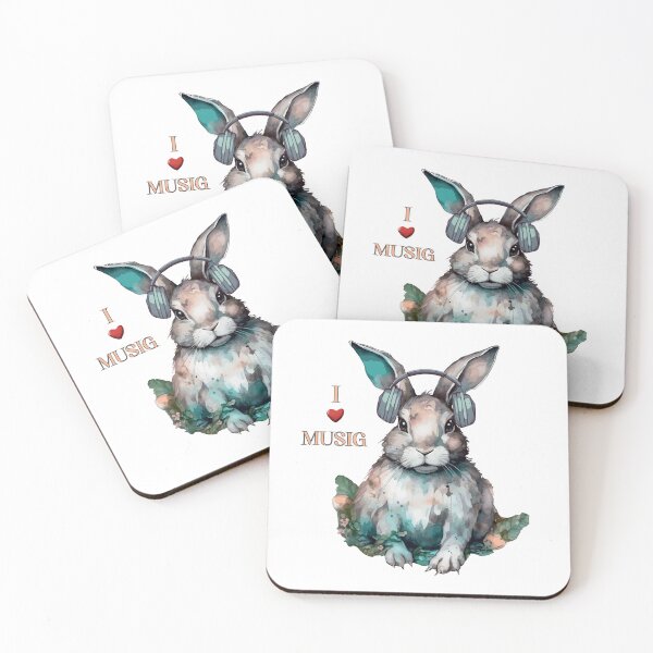 Item preview, I love muzig.Stylish rabbit in headphones. designed and sold by Anastasiia Yurevych.