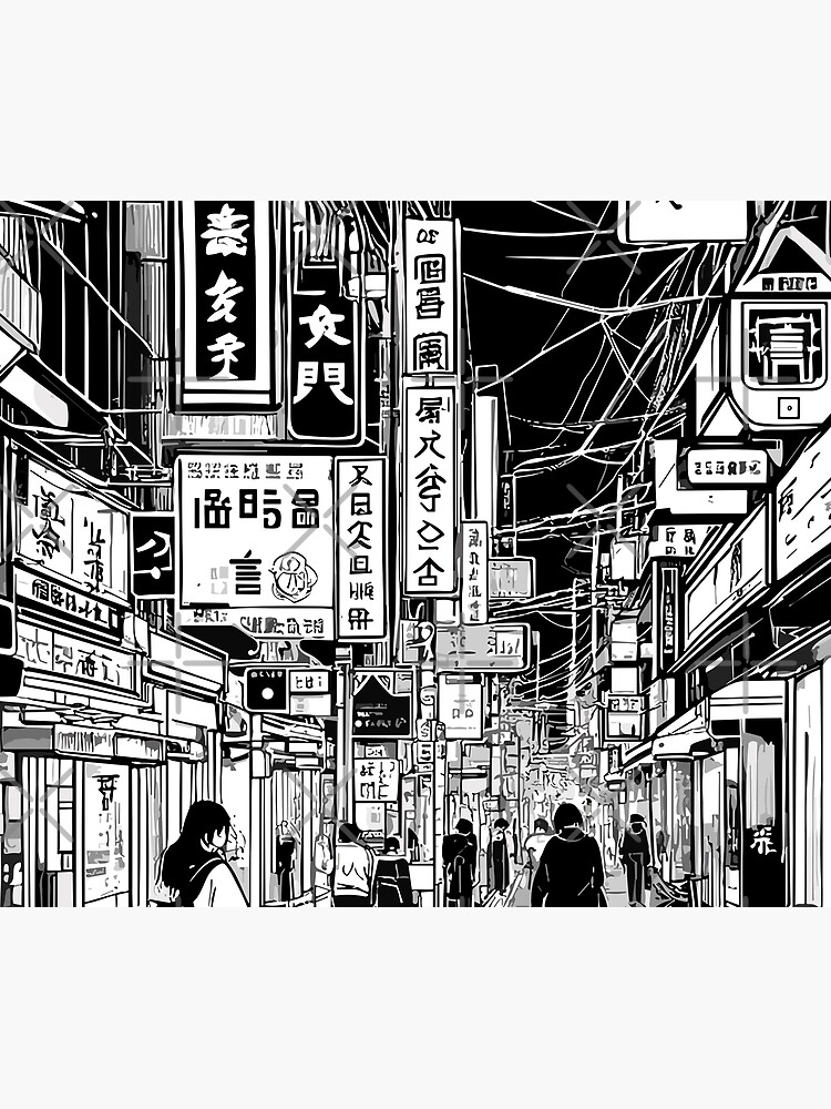 Thumbnail 5 of 5, Comforter, Tokyo Street designed and sold by blackink-design.