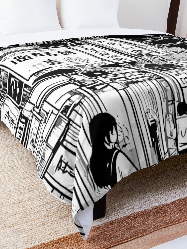 Comforter, Tokyo Street designed and sold by blackink-design