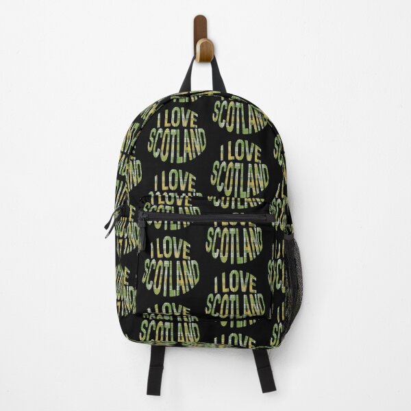Item preview, I LOVE SCOTLAND Green, White and Yellow Tartan Colour Typography Design designed and sold by MacPean.