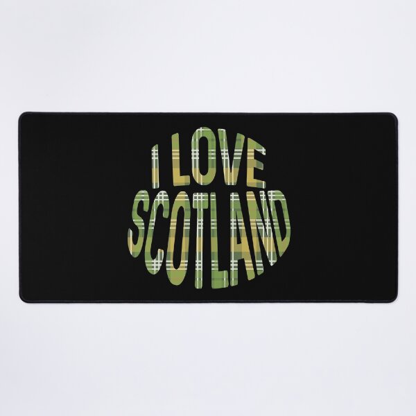 Item preview, I LOVE SCOTLAND Green, White and Yellow Tartan Colour Typography Design designed and sold by MacPean.