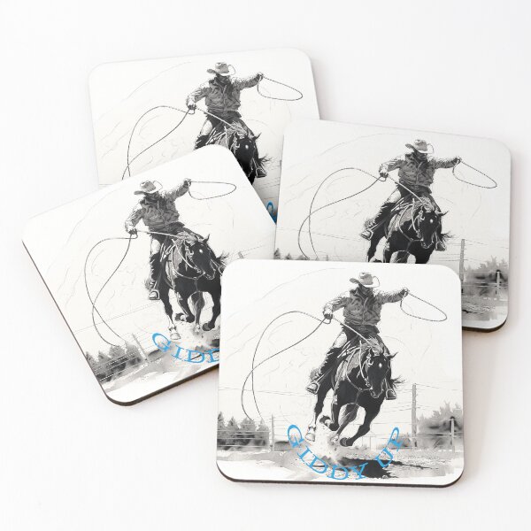 Item preview, cowboy roping on a horse  designed and sold by Littleprintlab.
