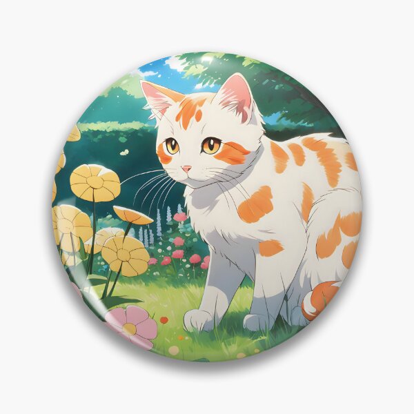 Artikelvorschau, Süße Anime-Katze im Blumengarten entworfen und verkauft von IceCreamSmile.