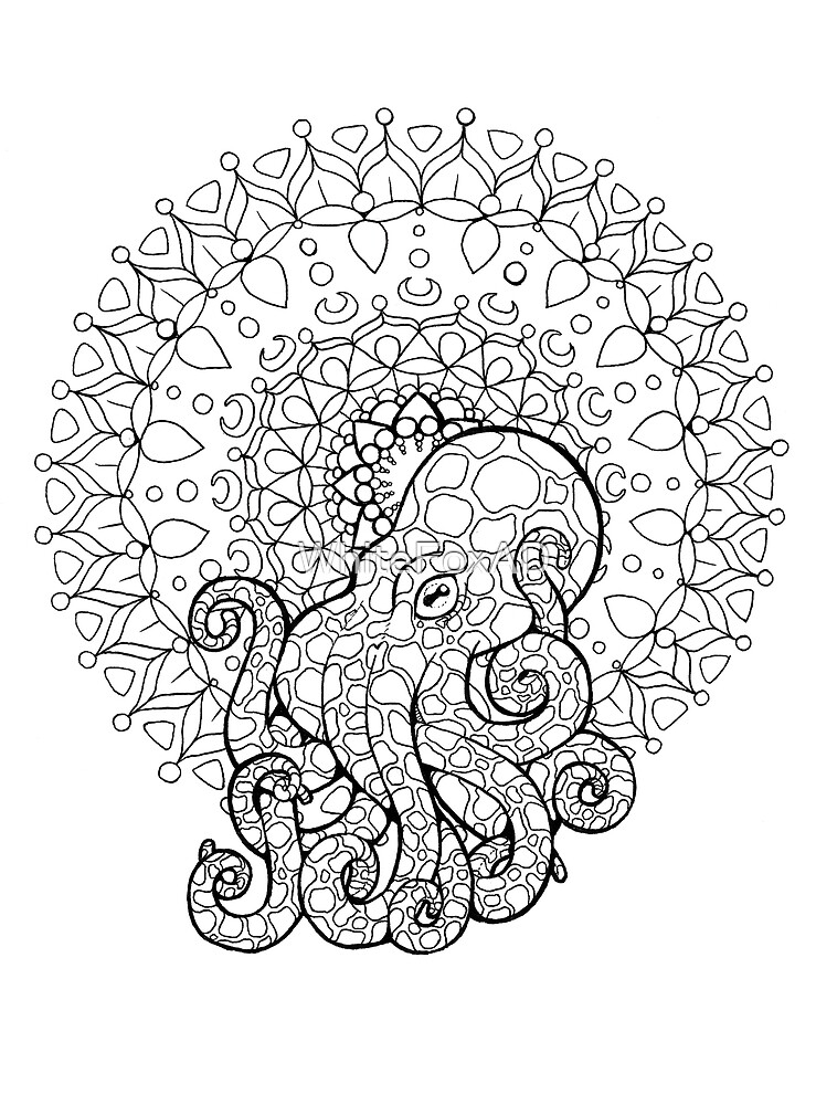 "Color your Octopus Mandala" by WhiteFoxAD | Redbubble