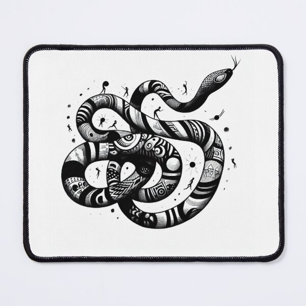 Item preview, Serpentine Elegance: Artistic Black and White Snake Drawing designed and sold by ReplyGirl.