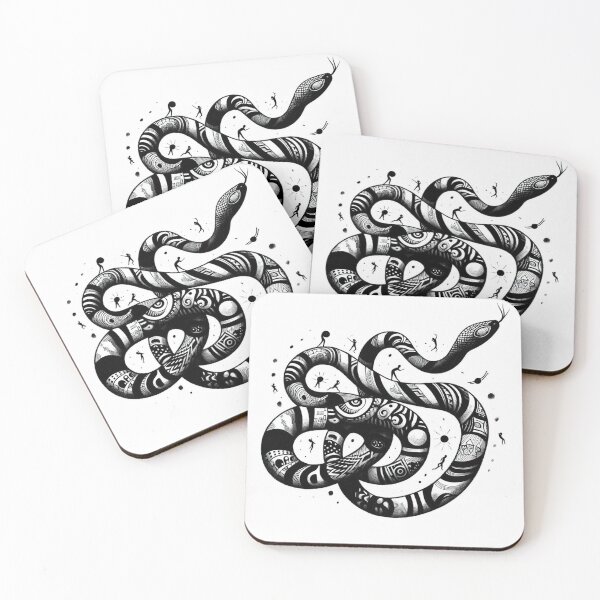 Item preview, Serpentine Elegance: Artistic Black and White Snake Drawing designed and sold by ReplyGirl.