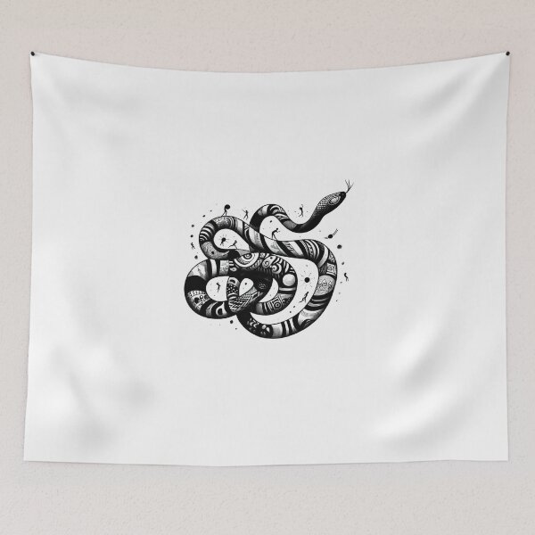 Item preview, Serpentine Elegance: Artistic Black and White Snake Drawing designed and sold by ReplyGirl.