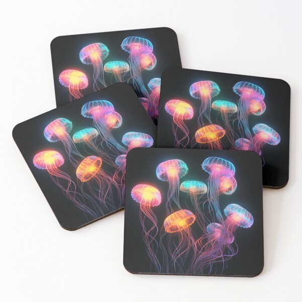 Item preview, Shining jellyfish on black background  designed and sold by Alenus.