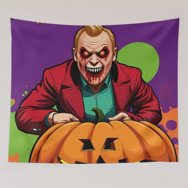 Item preview, Halloween spooky figure with bloody face with big pumpkin designed and sold by JaroDesign2023.