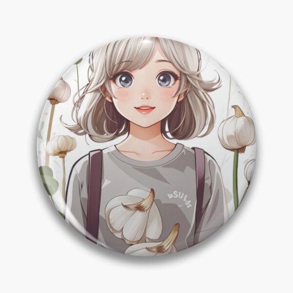 Item preview, Garlic girl wearing a t-shirt with garlic designed and sold by VoilaPrint.