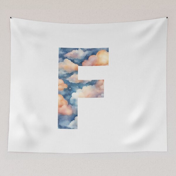Item preview, A pattern of cloud shapes filling the letter F designed and sold by studio468.
