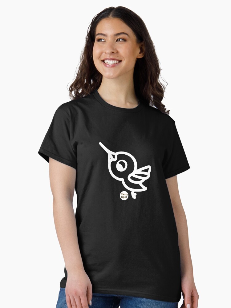 Thumbnail 2 of 7, Classic T-Shirt, Zingy the hummingbird from the Simply Small Series (large on back) designed and sold by PaolaOpal.
