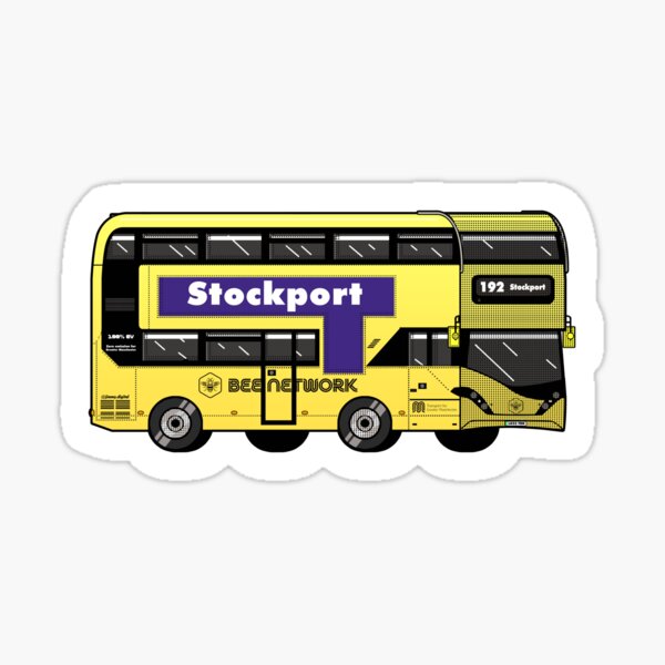 Item preview, Stockport Transport for Greater Manchester (TfGM) Bee Network yellow bus designed and sold by jimmy-digital.