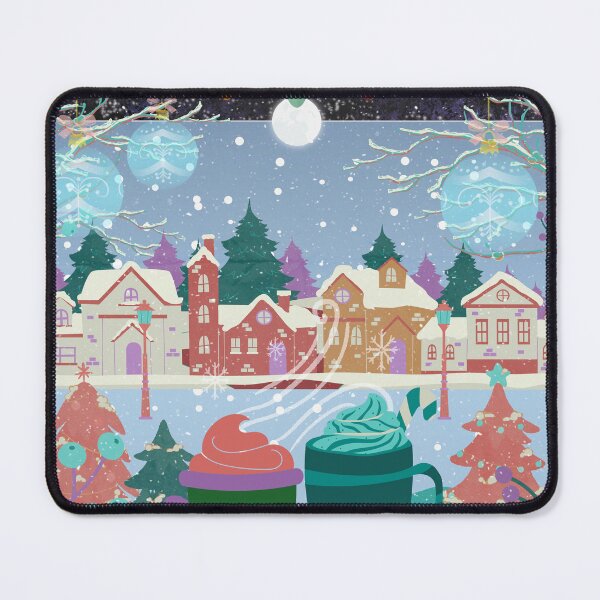 Item preview, Copy of Copy of Winter landscape seen from the window at night -Reflections on the window glass - and moon - Christmas, cups of hot chocolate, falling snow  designed and sold by Sugar Wisdom .