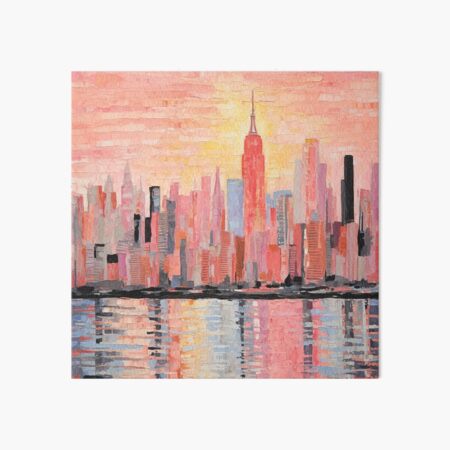 Artikel-Vorschau von Rosa Manhattan Skyline Ölgemälde Bild, designt und verkauft von izzy2wonderland.