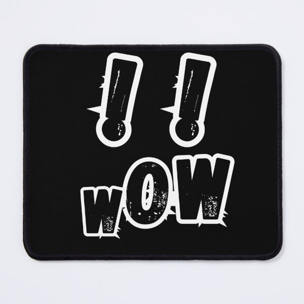 Item preview, Wow, screaming face, black exclamation points with white outlines on a black background designed and sold by SplashTastic.