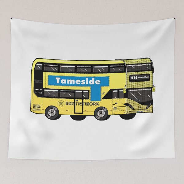 Item preview, Tameside Transport for Greater Manchester (TfGM) Bee Network yellow bus designed and sold by jimmy-digital.