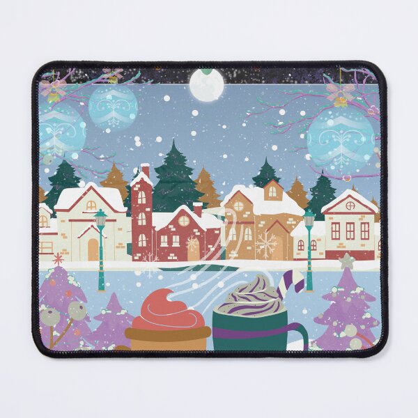 Item preview, Copy of Copy of Winter landscape seen from the window at night -Reflections on the window glass - and moon - Christmas, cups of hot chocolate, falling snow  designed and sold by Sugar Wisdom .