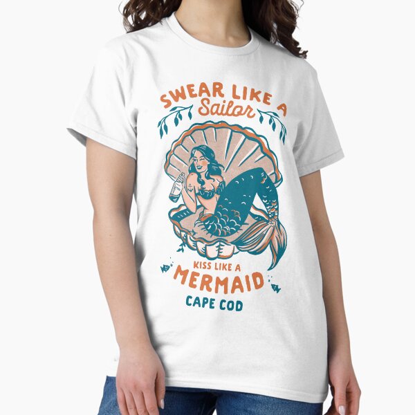 Item preview, Kiss Like A Mermaid: Retro Cape Cod, Massachusetts Nautical Mermaid Decor designed and sold by The Whiskey Ginger Design Shop.