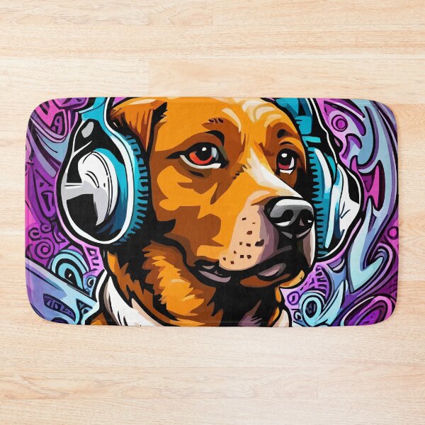 Item preview, Cute Dog Rocking Headphones designed and sold by javaoverride.
