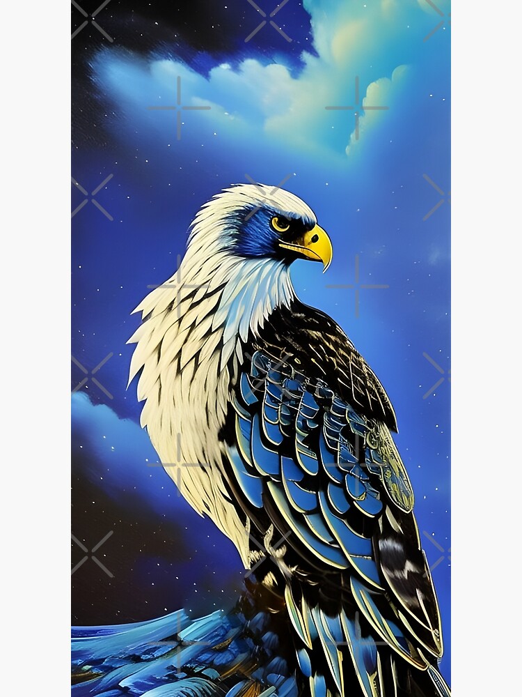 Eagle with Blue Feathers, Ai Generated Art  Poster for Sale by AC