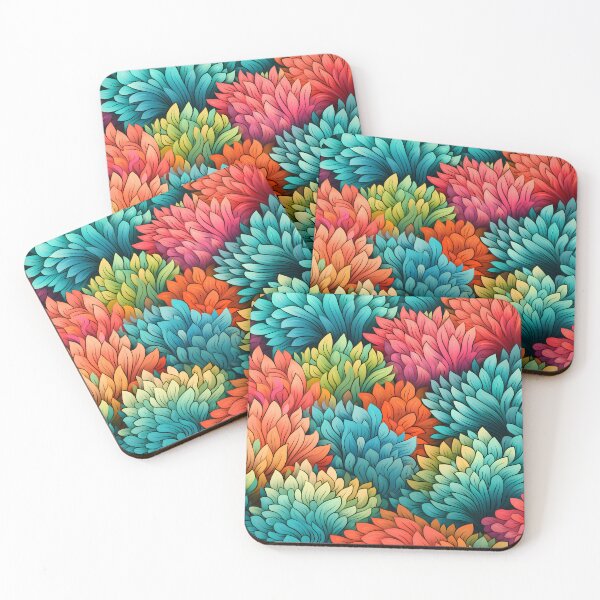 Item preview, Colourful bright floral leaves pattern designed and sold by Actualytee.