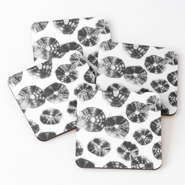 Item preview, Shibori Kumo tie dye black dots over white designed and sold by marufemia.