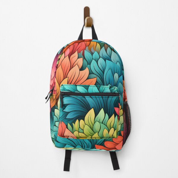 Item preview, Colourful bright floral leaves pattern designed and sold by Actualytee.
