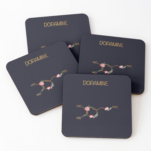 Item preview, Dopamine Chemical Composition Peonies On Dark Blue  designed and sold by QuidnuncDesigns.